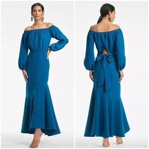 Sachin & Babi Kai Mermaid Off The Shoulder Dress in Moroccan Blue Size 4 NEW